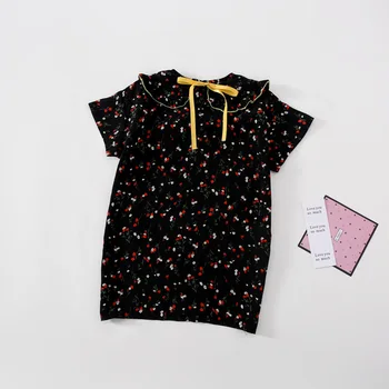 

WLG Girls Beautiful Dress Kids Short Sleeve Beige Black Blue Bow Cute Dresses Baby Girl Summer Cute Clothes for 1-5 Years