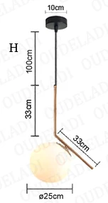 H Ball Dia 25cm Современные стеклянные настольные лампы с шариками, золотой скандинавский простой спальный прикроватная настольная лампа для чтения, домашний декор, Светодиодный настольный светильник, Lamparas - Цвет абажура: H Ball Dia 25cm