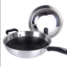 ВОК из нержавеющей стали подарок с антипригарным покрытием высокого разрешения пользовательских дыма поддон из нержавеющей стали газовый вок Плита сковорода, кастрюля для готовки, кастрюля для