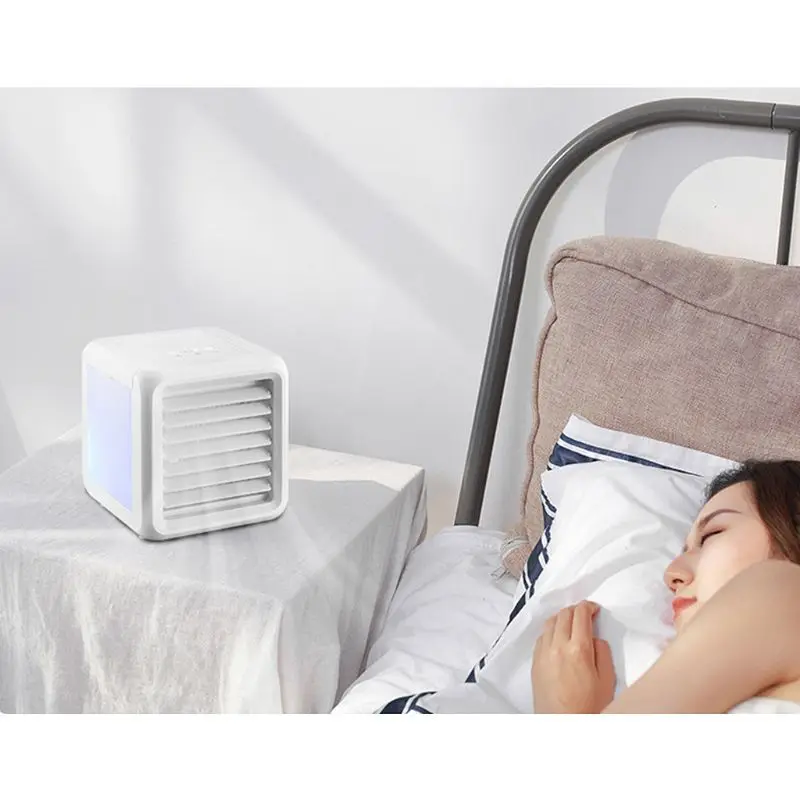Mini 3in1 USB Air Conditioning Portable Personal Space Cooler Humidifier Moist Low Noise Purifies Conditioner Small Desk Cool Fa