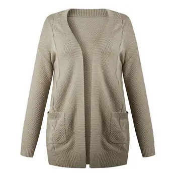

Women Autumn Winter Casual Cardigan Open Front Solid Color Long Warm Cardigan Knitted Sweater Coat Warm Clothes For Female