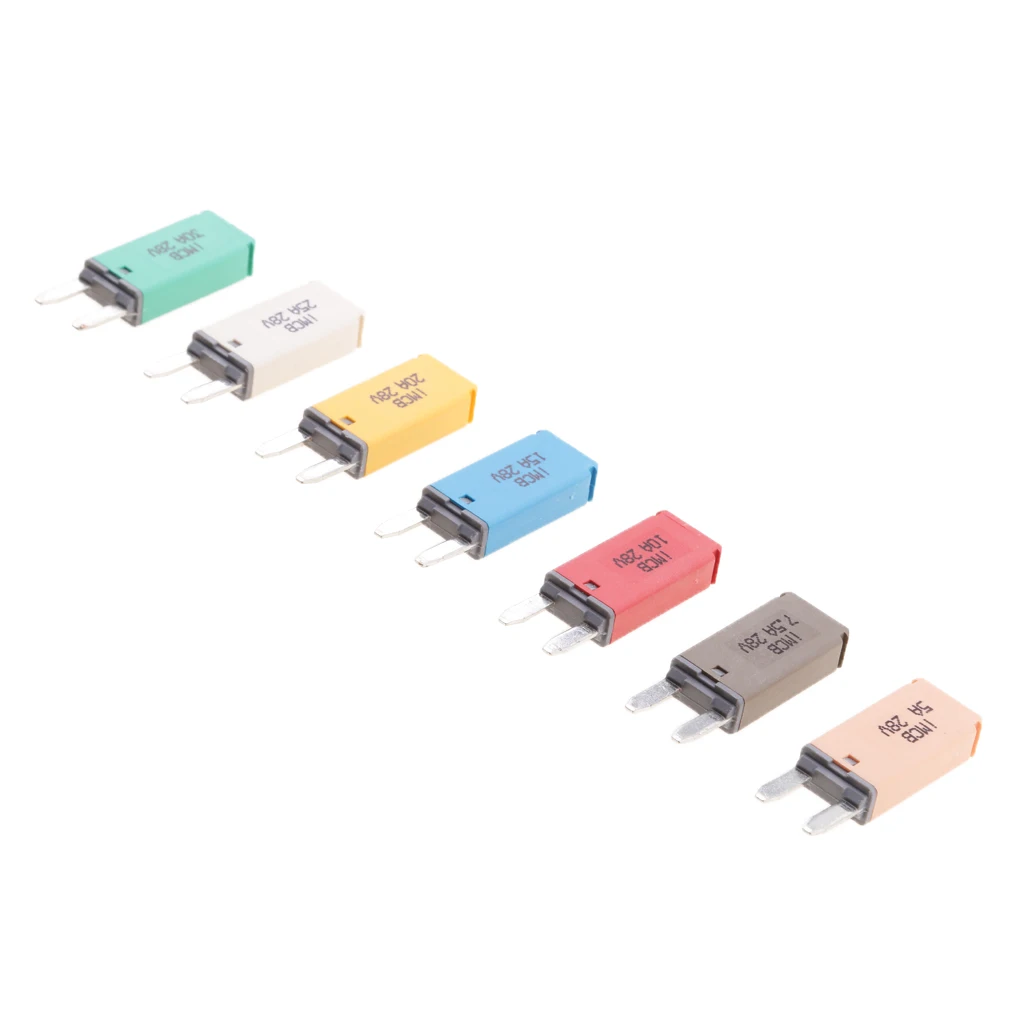 7Pieces ATM Mini Blade Fuse Circuit Breaker Manual Assorted for Automotive Truck Marine Boat 5/ 7.5/ 10/ 15/ 20/ 25/ 30 AMP