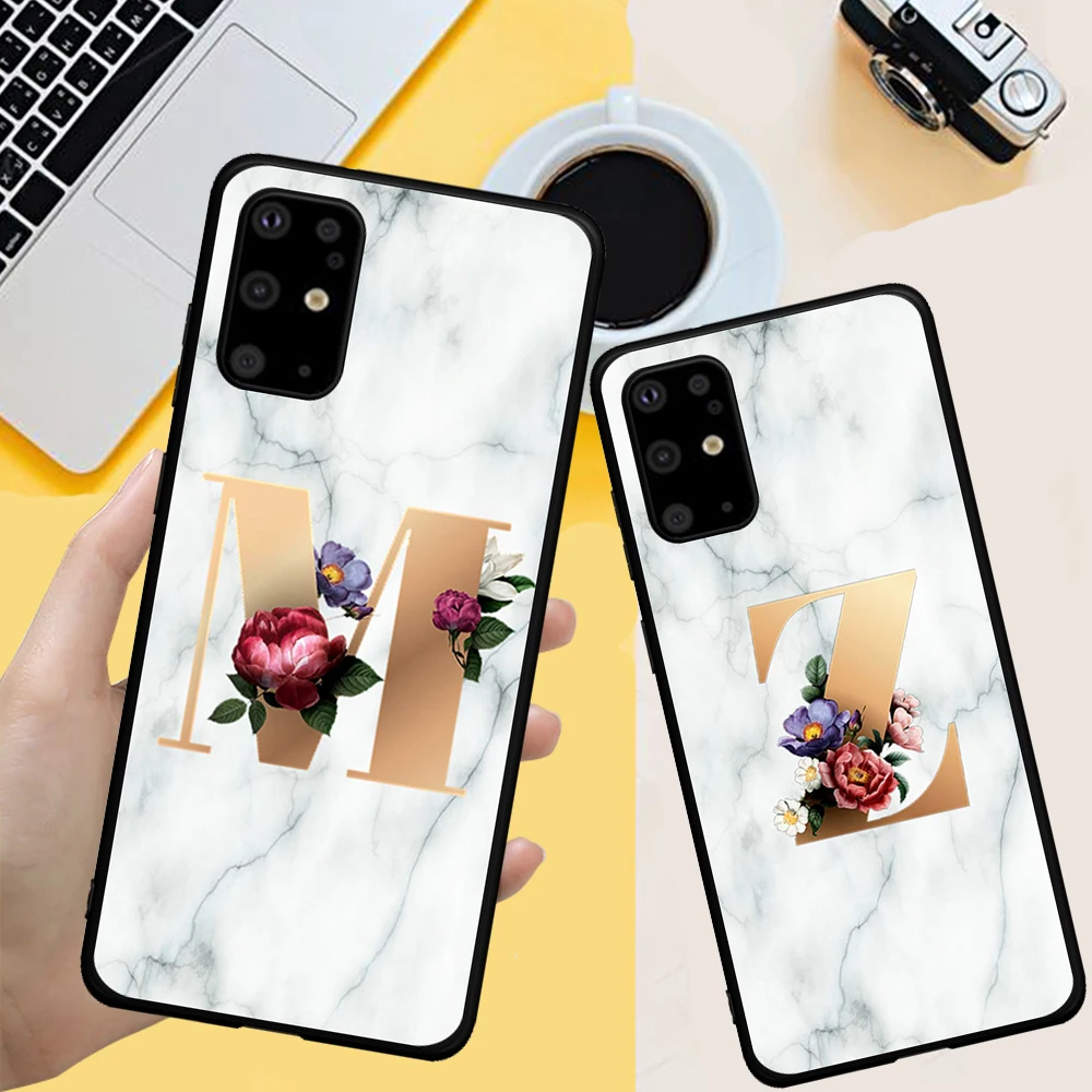 Custom name Letter Monogram Marble etui Soft TPU Phone Case for Samsung Galaxy S6 S7 S8 S9 S10 S11 Edge Plus back cover silicone | Мобильные