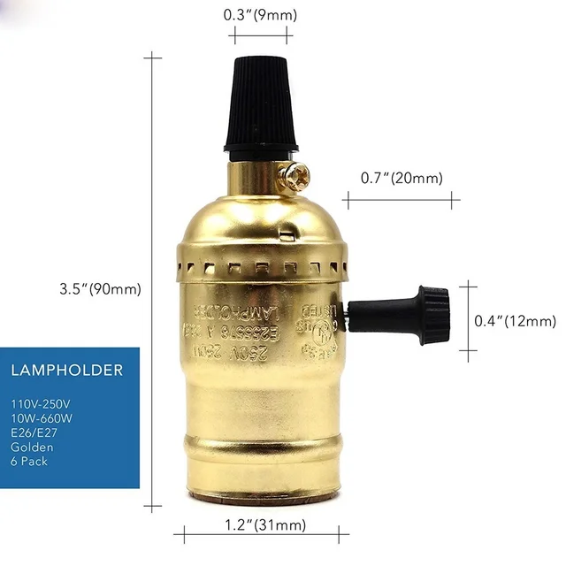 Vintage Lamp Holder Fitting E27 Lamp Holder Socket Chain Switch Douille E27 Socket Light UL CE Bulb Socket Holder Base E27B3