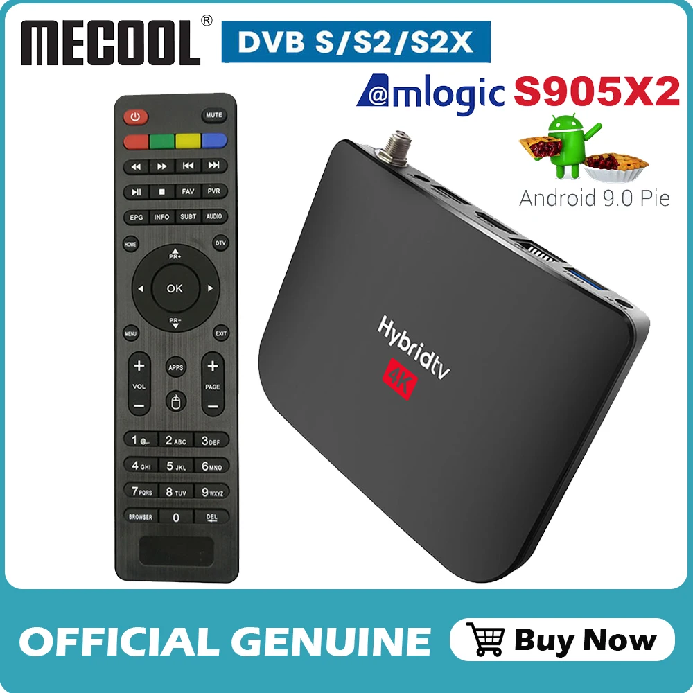 Спутниковый ресивер Mecool DVB S2/S2X Android 9 0 2 ГБ 16 Amlogic S905X2 Wi-Fi 4K ТВ-приставка PVR запись
