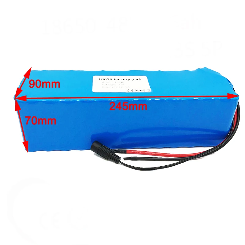 13s5p Высокая мощность 48 В 16AH батарея для электрического велосипеда 48V16AH
