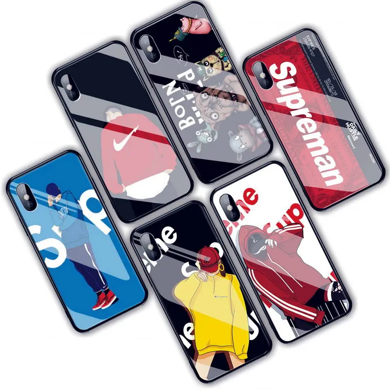 

Gasbag Drop Proof Mirror Case for iphone XR 7 8 XS MAX XSmax X 10 6 6S Plus 7Plus 8Plus Airbag TPU+ Tempered glass Phone Cover