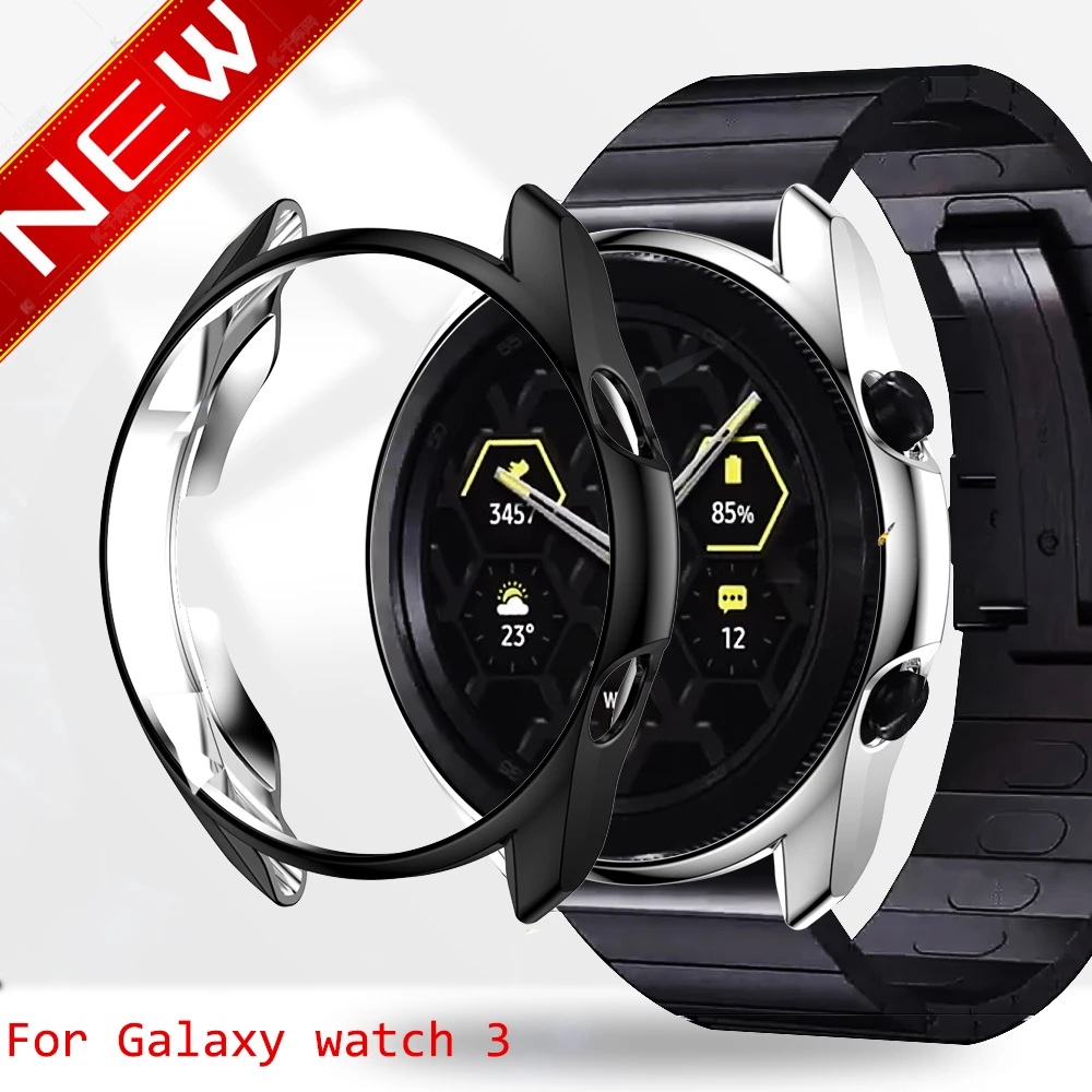 Case cover for samsung Galaxy Watch 3 46mm 42mm Gear S3 screen protector  soft TPU plated All Around protective face shell frames|Watch Cases| -  AliExpress