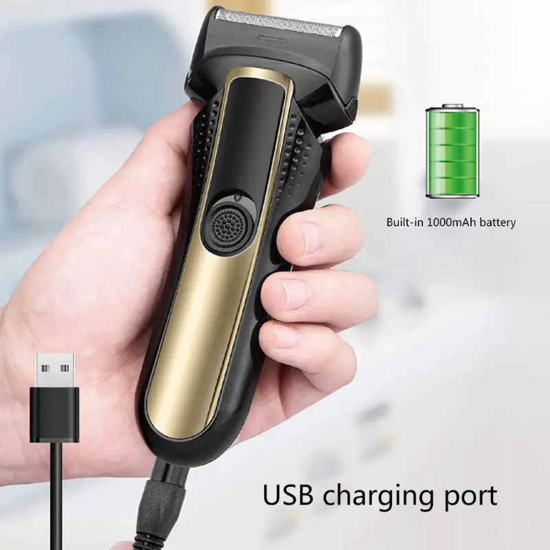 

1Set Electric Foil Shaver Men Beard Trimmer Wet Dry Razor USB Shaving Machine