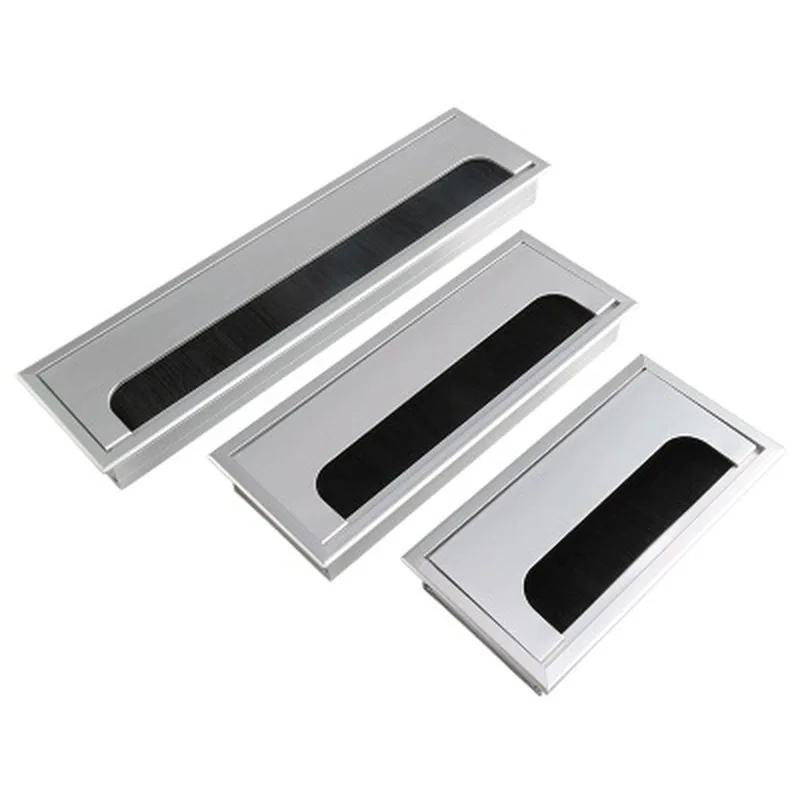 Aluminum Alloy Table Line Hole Cover Desk Outlet Desktop Hole Wire Decoration Cover Rectangular Threading Box Office Accessories