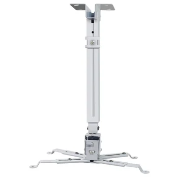 

White Universal Projector Stand Telescopic Adjustable Ceiling Wall Mount