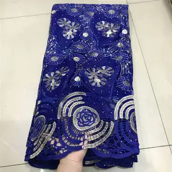 

Quality Nigerian Lace Fabrics 2019 With Stones African French Net Lace Fabric Embroidered Tulle Mesh Lace YELLOW D1086