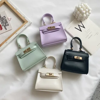 

Korean-style Fashion Brand CHILDREN'S Bag 2020 New Style Girls Western Style Square Sling Bag Textured Chain CHILDREN'S Shoulder