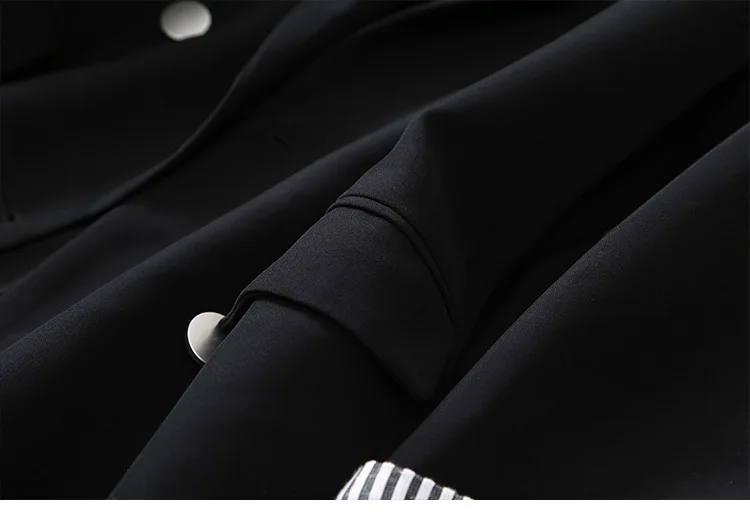 2020 spring and autumn new high quality ladies office blazer Striped long-sleeved casual black jacket feminine Loose small suit