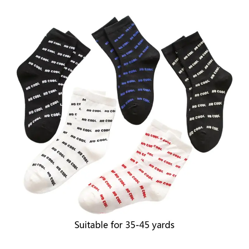 5 пар, хлопковые носки для женщин и девочек с забавными надписями, красивые чулочно-носочные изделия с буквами