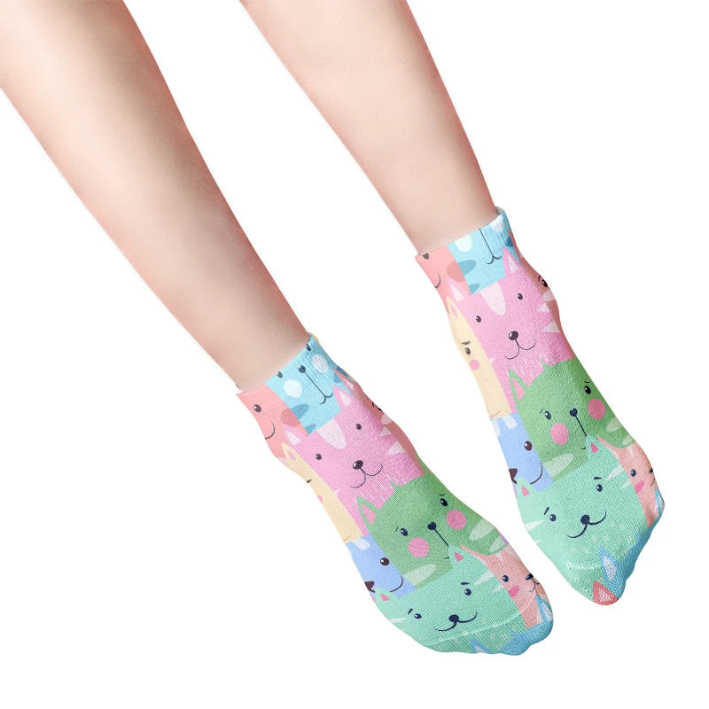 3D Mini Animal Summer Female Socks Cute Cartoon Cat Dog Girls Pure Cotton Low Ankle Socks High Quality Fuzzy Short Socks For Men