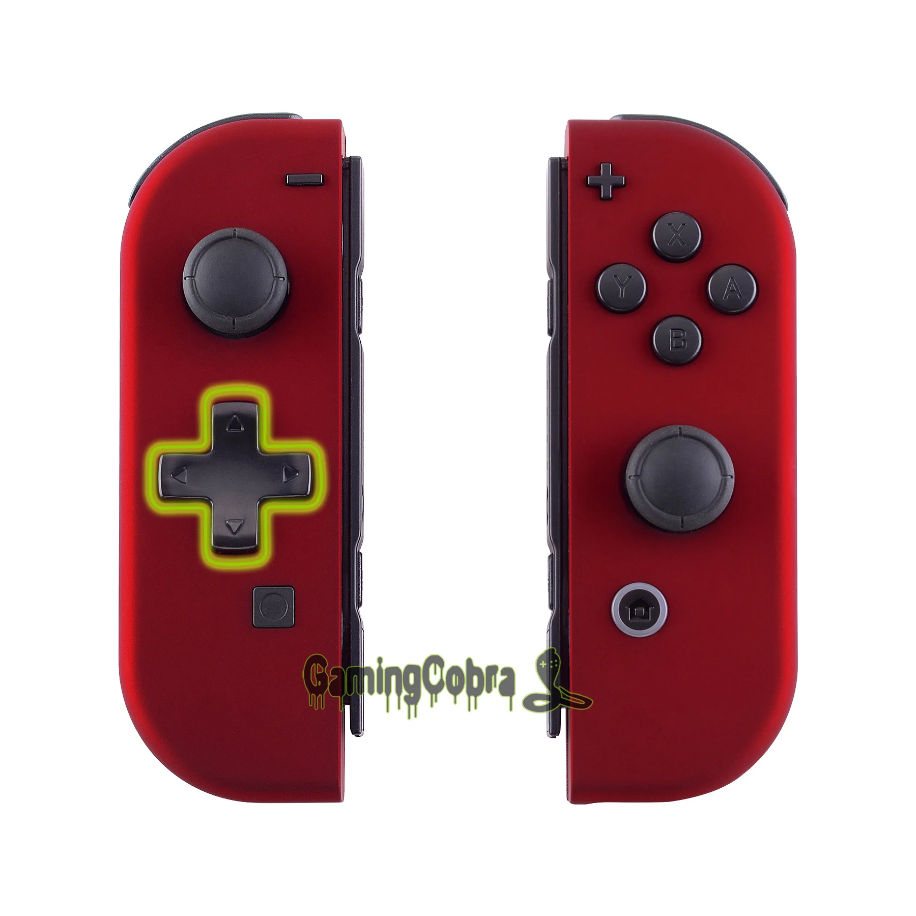 Очень мягкий Сенсорный Красный корпус контроллера (версия D-Pad) с полными кнопками