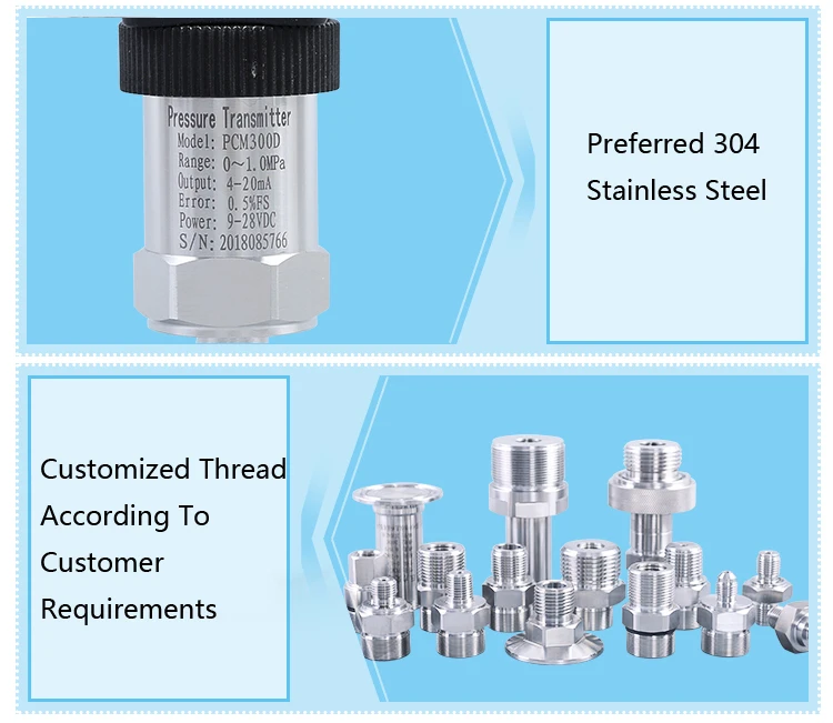 Pressure sensor water supply-0.1~0~100MPa Diffusion silicon pressure transmitter RS485 output for gas liquid oil water