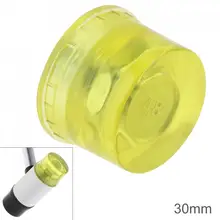 30 мм желтый резиновый молоток головка Двусторонняя работа остекление оконных бусин молоток со сменной молотковой головкой нейлоновая головка инструмент для молотка