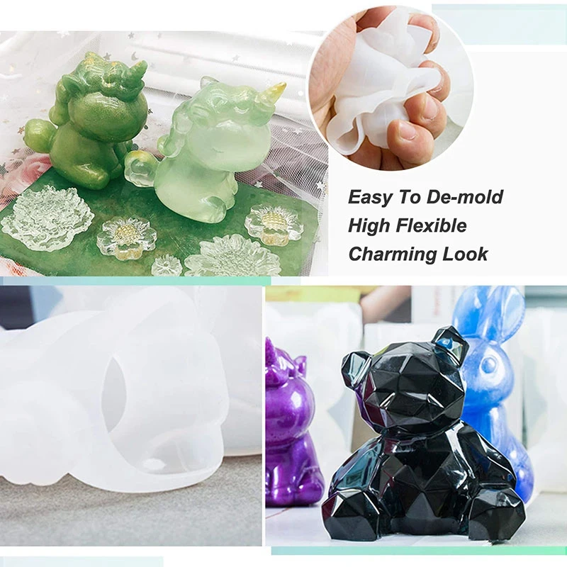 6PCS Animal Resin Molds,Epoxy Resin Silicone Molds, Resin Casting Molds for Handmade Candle, Resin Crafts DIY