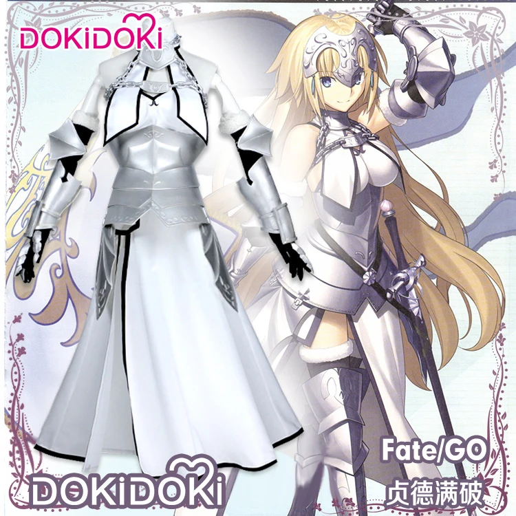 

DokiDoki Game Fate/Grand Order Jeanne d'Arc Cosplay Costume Fate Cosplay Joan of Arc White Halloween Costume