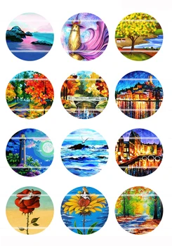 

Handmade Colorful picture Round Glass Cabochons Refrigerator magnet for Necklace Decoration and Phone Chain Accessaries41