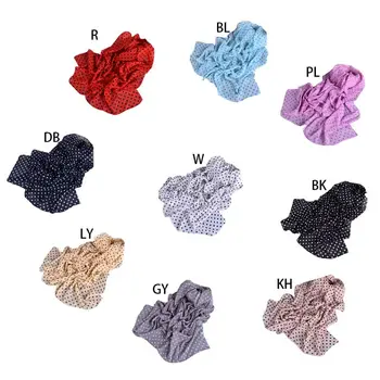 

160x50cm Women Vintage Polka Dot Print Long Scarf Chiffon Lightweight Sheer Sunscreen Shawl Summer Beach Head Hair Wrap Hijab