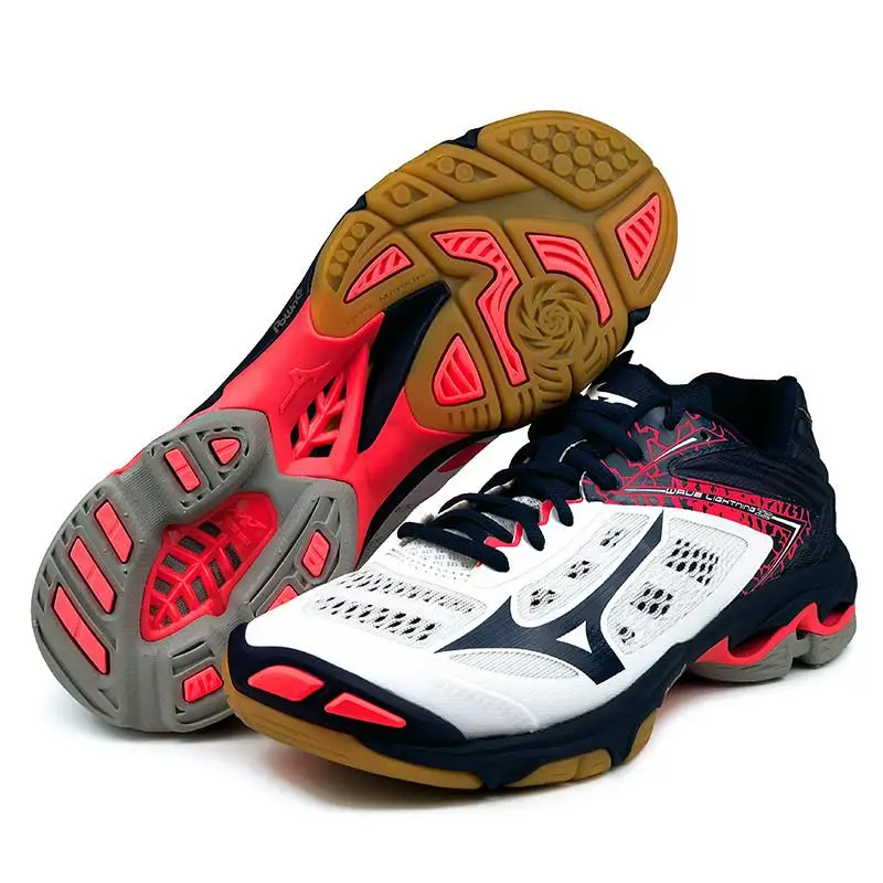 Мужские и женские кроссовки для волейбола из натуральной кожи Mizuno с молнией; спортивная обувь на подушке; дышащие Нескользящие кроссовки для дома; Tenis Voleibol - Цвет: V1GA190015
