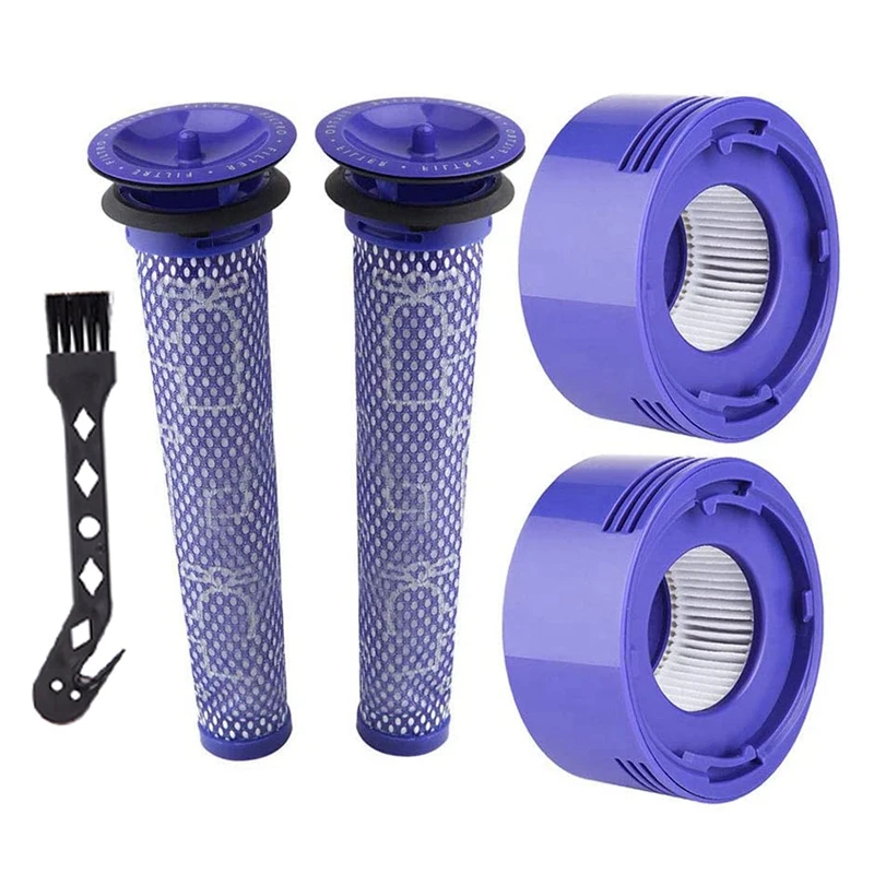 2 Pack Pre Filters and 2 Pack HEPA Post Filters Replacements for Dyson V7, V8 Animal and V8