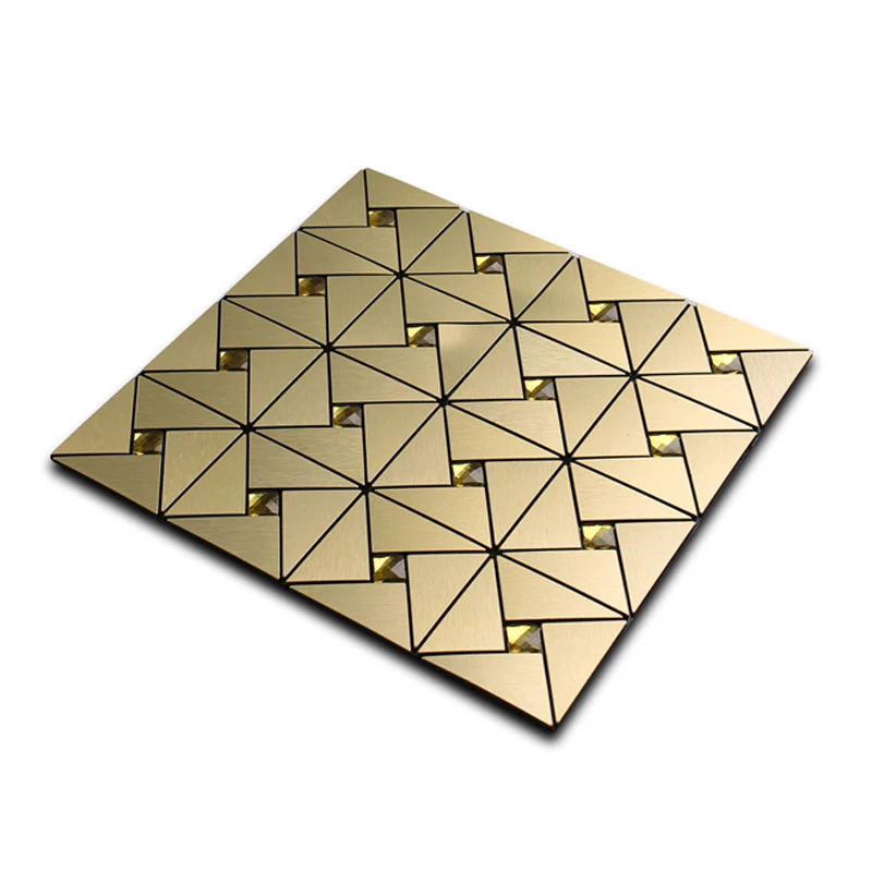 Self-adhesive Mosaic Aluminum Tile Kitchen Bathroom Backsplash Peel And Stick