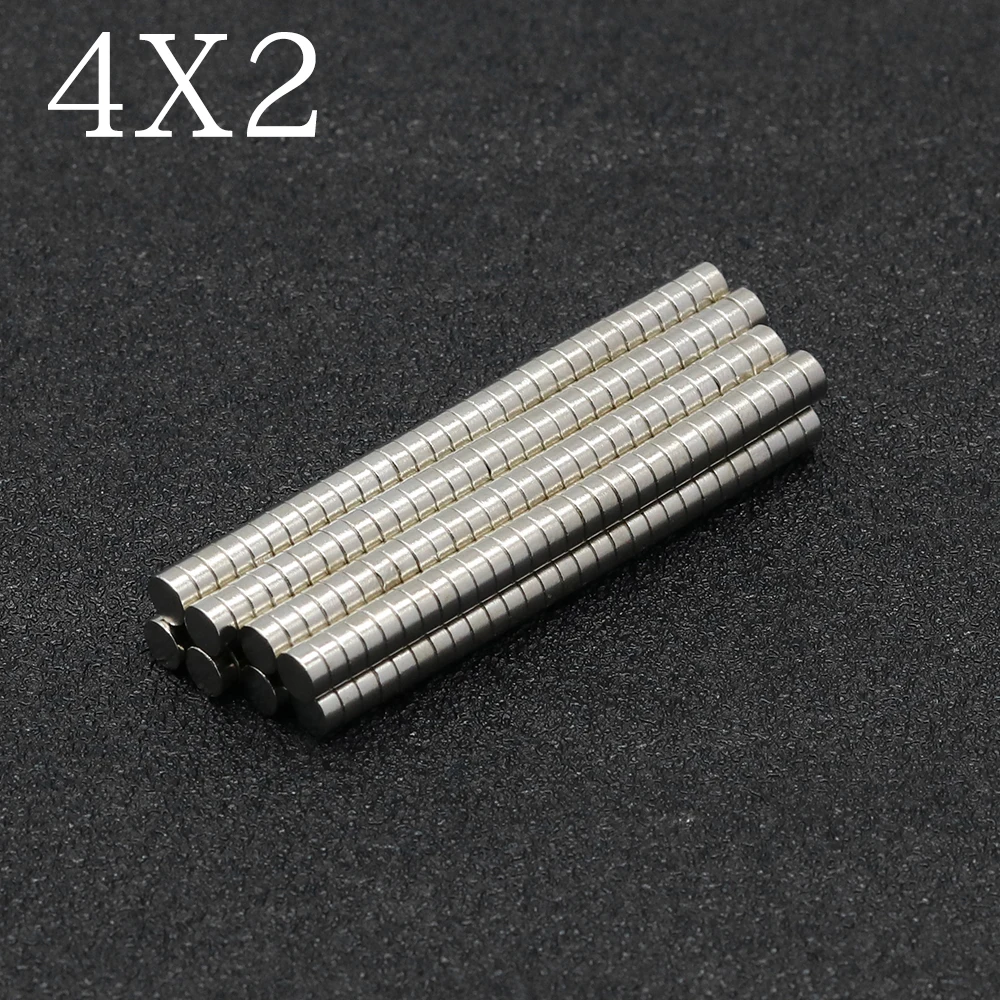 50 ~ 1000 Pz 4X2 Ndfeb Magneti In Terre Rare Diametro 4X2Mm Piccoli Magneti Rotondi Magneti Permanenti Al Neodimio 4*2 Disco Magnetico Forte