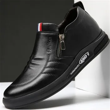 

New fashion casual leather shoes men's set foot invisible increase 6CM zapatos de hombre mens loafers mens style shoes