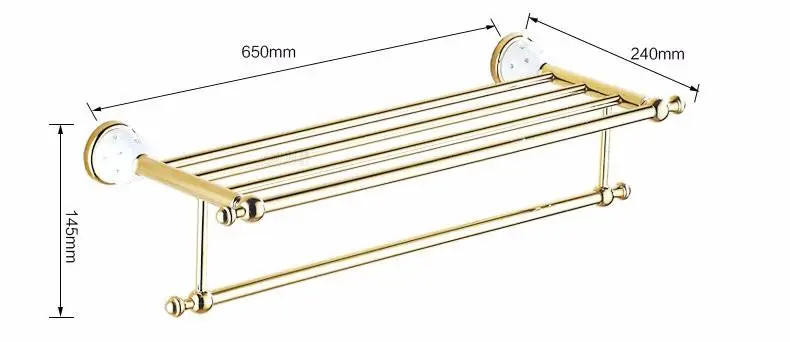 Золотой полированный латунный и Алмазный настенный набор аксессуаров для ванной комнаты вешалка для полотенец Полка для полотенец крючок держатель для бумаги
