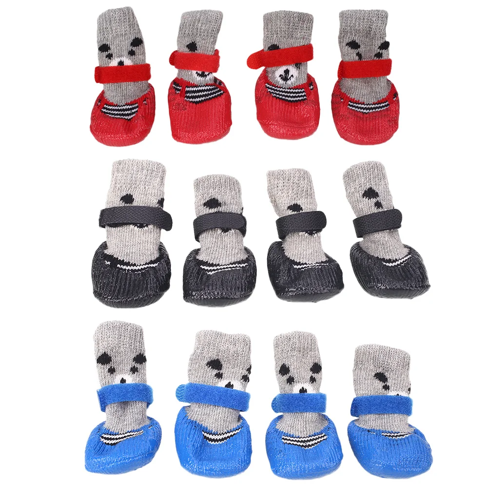 Носки для домашних животных S/M/L, декоративные чулки для собак, 3 цвета, 4 шт., теплая одежда, аксессуары, одежда