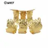 WT-B558 Big Size Bangle Irregular Width Design Hiphop Brass Bangle In Full Gold Plated Simple Style Women Jewelry Bangle 3
