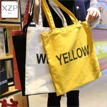 XZP Женская Холщовая Сумка-тоут модная сумка на плечо в сдержанном стиле с буквенным принтом сумки на ремне Дамская Duty хлопчатобумажная хозяйственная сумка