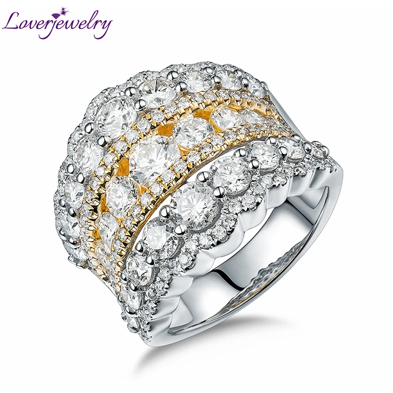 LOVERJEWELRY обручальное кольцо 18 k желтое золото роскошное с настоящими бриллиантами кольцо для женщин обручальные вечерние кольца подарок на день Святого Валентина