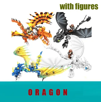 

4pcs/lot How to Train Your Dragon 3 lepines toothless Night Fury Light Fury Dragon Building Blocks Brick toys for children