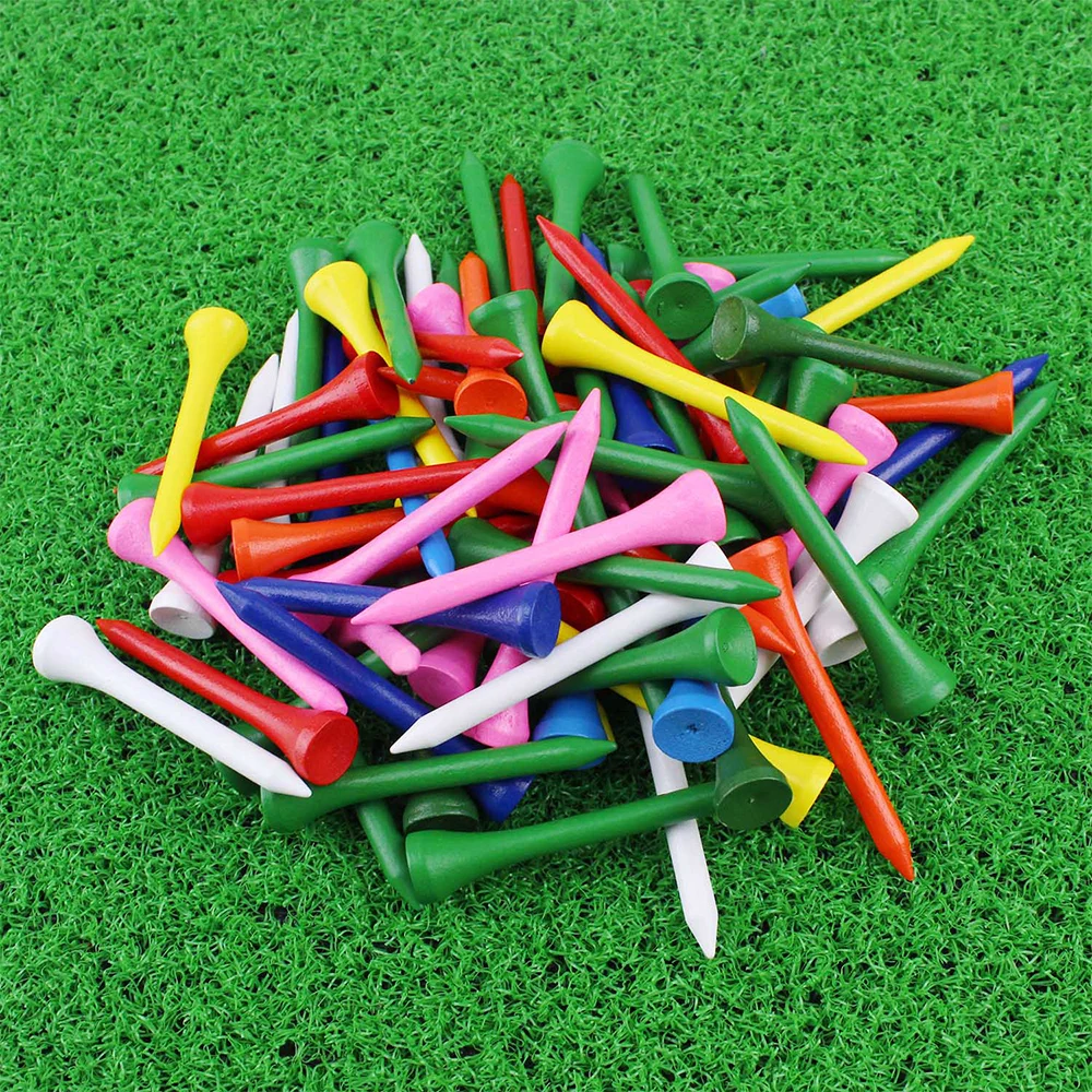100Pcs 54MM Colored Wood Golf Tees Wooden Supplies Accessories 2
