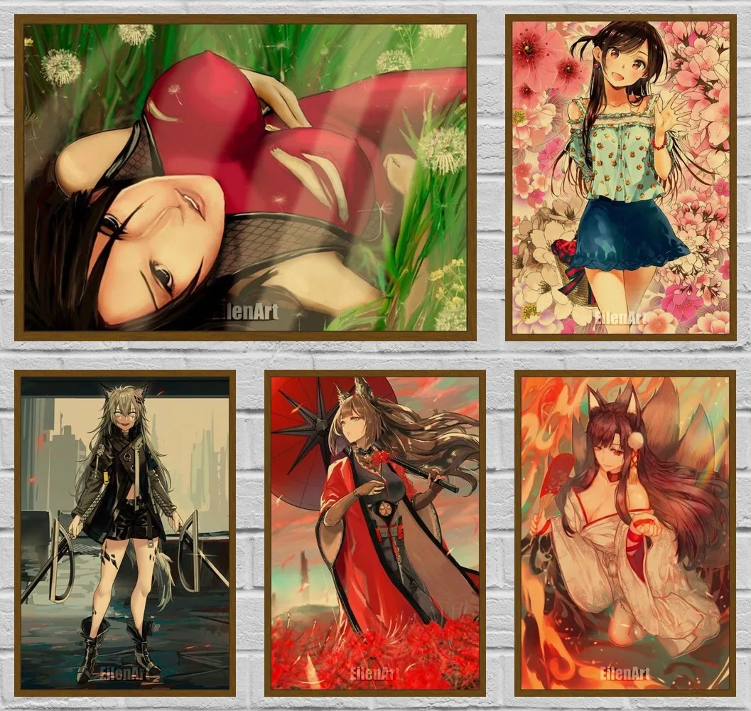 Декоративная живопись милая маленькая лоли аниме девушка плакат Лолита японская