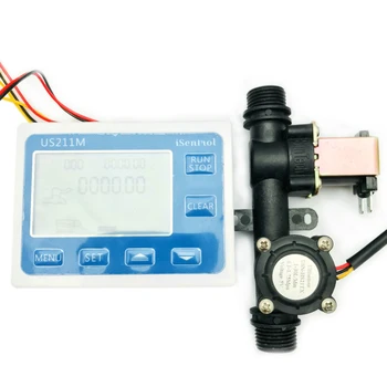 

US211M Dosage Controller Flow Reader and USN-HS21TX Integrated Hall Effect Water Flow Sensor with Solenoid Valve