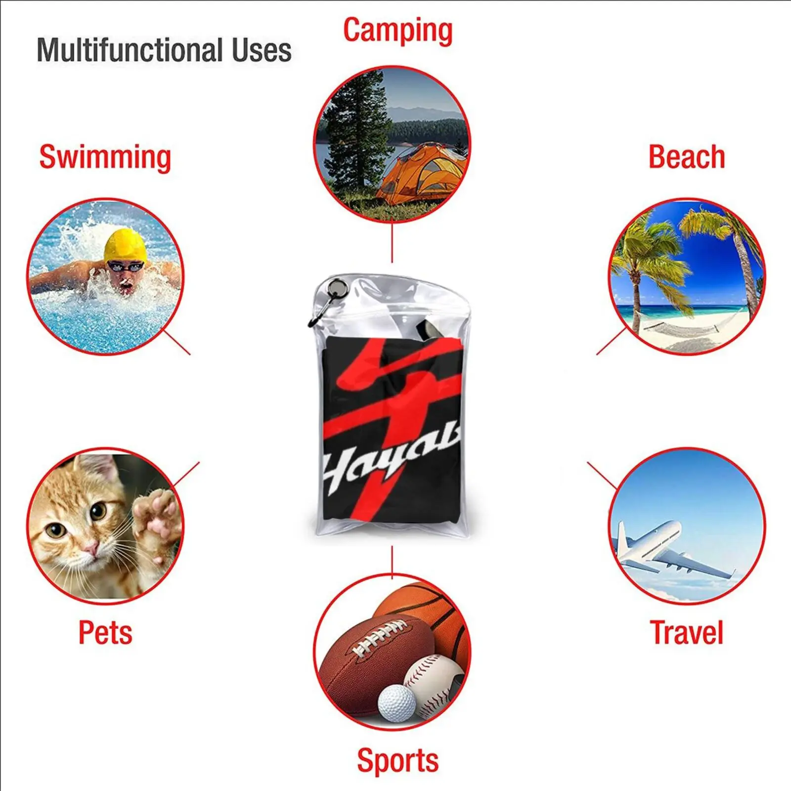 Hayabusa Quick Dry Towel Gym Sports Bath Portable Racing Race Garage Intrax Bbs Brake Tie Rod Soft Sweat-Absorbent Fast Drying
