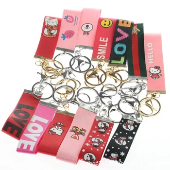 

2 Pcs Key Ring Bee Cartoon Stripe Car Keychain DIYwaist Band LOVE Letter Pendant Bag Auto Accessories 1 Golden And 1 Silver Link