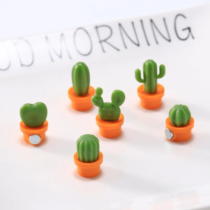 

6pcs/Set Fridge Magnets Succulent Plant Magnet Button Cactus Refrigerator Message Sticker Magnets Home Decor Kitchen Accessories