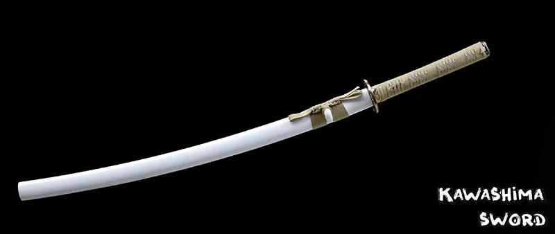 41Inches-Real Sword 1060 High Carbon Steel Full Tang Sharpness Ready For Cutting-Japanese Katana-White/Gold
