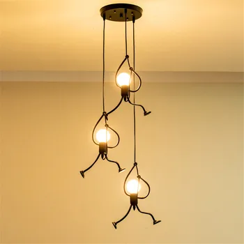 

Thrisdar Creative Children's Room Pendant Lamps Personality Iron Light Kids Baby Little Man Climbing Pendant Light