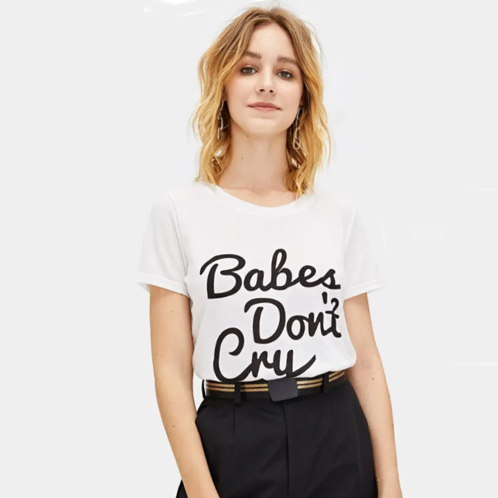 Spring/Summer 2020 large size loose fashion big font printed letters short sleeve women's T-shirts and jackets wholesale | Женская