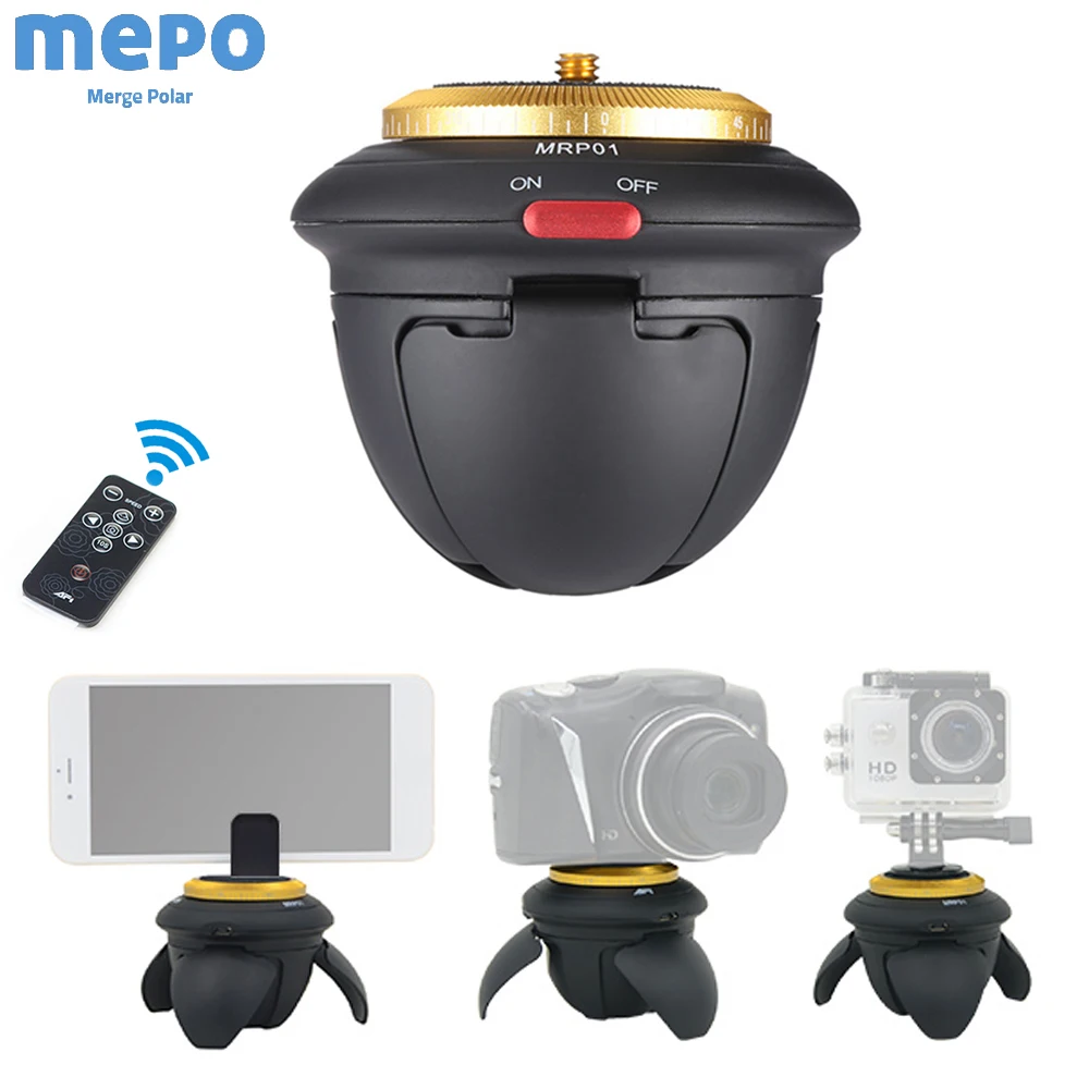 

DSLR Camera 360 Degree Rotation Panorama Tripod Head Mini Remote Control Time Lapse Rotator For Phone Bluetooth Tripod Adaptor