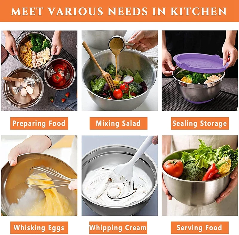 (Set of 6) Stainless Steel Mixing Bowls 3