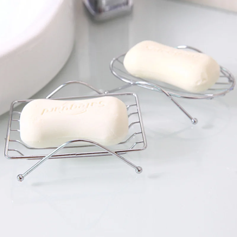

Simple fashion stainless steel soap holder Bathroom Soap Dishes Box basket drain tray bathroom accessories